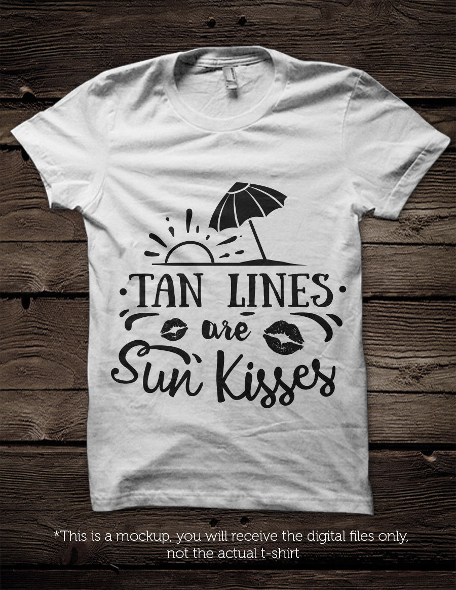 Tan lines are sun kisses -  SVG file Cutting File Clipart in Svg, Eps, Dxf, Png for Cricut & Silhouette - beach svg - BlackCatsSVG