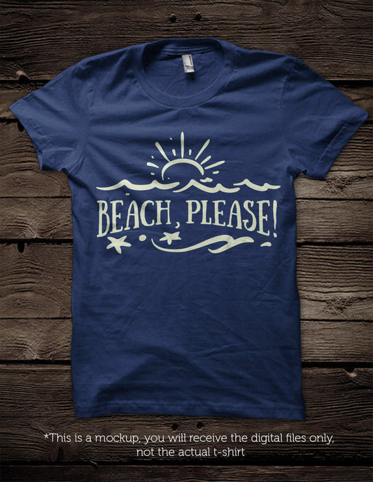 Beach, please -  SVG file Cutting File Clipart in Svg, Eps, Dxf, Png for Cricut & Silhouette - beach svg - BlackCatsSVG