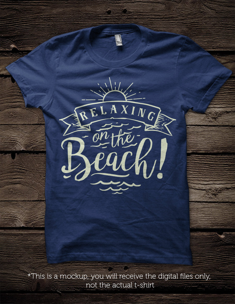 Relaxing on the beach -  SVG file Cutting File Clipart in Svg, Eps, Dxf, Png for Cricut & Silhouette - beach svg - BlackCatsSVG