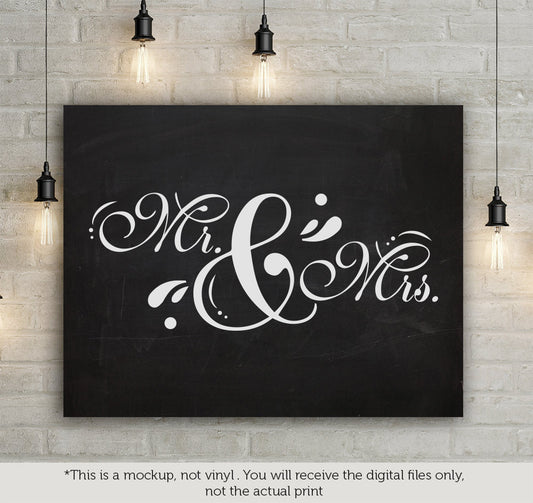 Mr and Mrs SVG file Cutting File Clipart in Svg, Eps, Dxf, Png for Cricut & Silhouette  svg - BlackCatsSVG