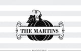 Pumpkin - with space for family name -  SVG file Cutting File Clipart in Svg, Eps, Dxf, Png for Cricut & Silhouette - BlackCatsSVG