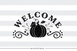 Pumpkin - welcome sign -  SVG file Cutting File Clipart in Svg, Eps, Dxf, Png for Cricut & Silhouette - BlackCatsSVG