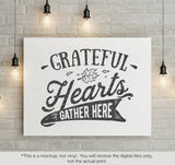 Grateful hearts gather here -  SVG file Cutting File Clipart in Svg, Eps, Dxf, Png for Cricut & Silhouette - Thanksgiving SVG - BlackCatsSVG