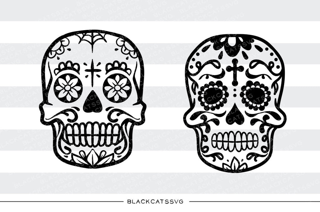 Sugar skulls  -  SVG file Cutting File Clipart in Svg, Eps, Dxf, Png for Cricut & Silhouette - Day of the dead svg - BlackCatsSVG