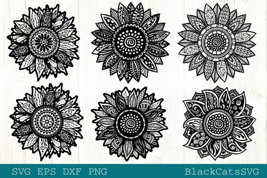 Sunflower Zentangle Bundle SVG