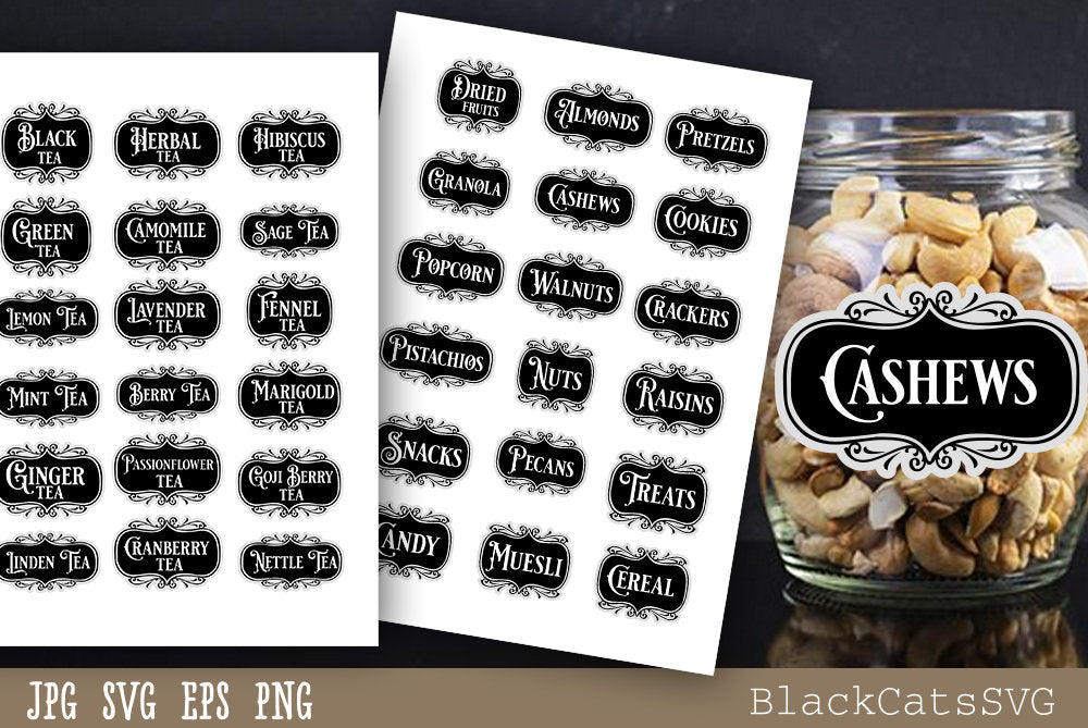 Pantry Labels SVG Bundle Complete collection Kitchen SVG