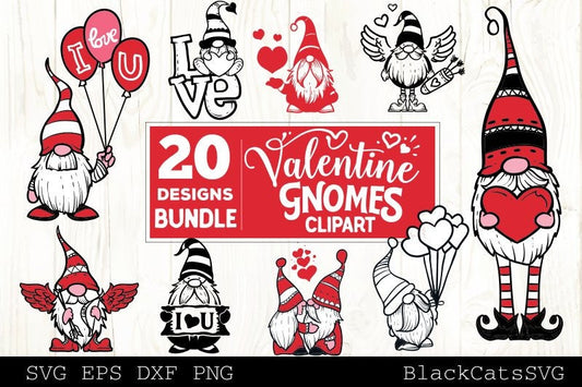 Valentine Gnomes SVG bundle Gnome clipart SVG 20 designs