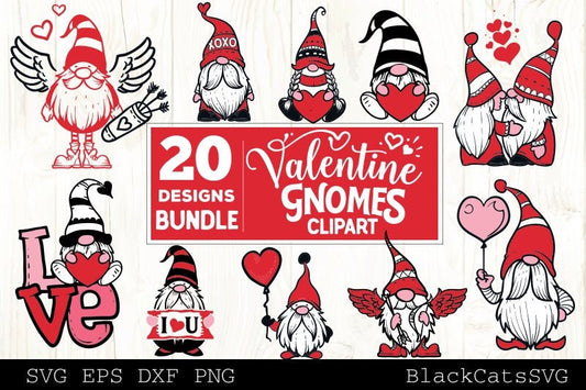 Valentine Gnomes SVG bundle Gnome clipart SVG 20 designs