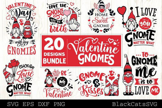 Valentine Gnomes SVG bundle Gnome SVG 20 designs