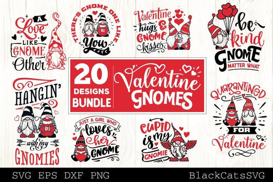 Valentine Gnomes SVG bundle Gnome SVG 20 designs