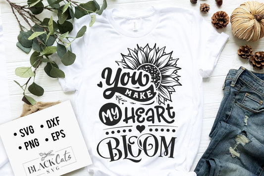 You make my heart bloom SVG, Valentine's Day SVG, Valentine Shirt Svg, Love Svg