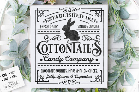 Cottontail Candy Company SVG, Easter SVG,  Cottontail SVG, Easter Bunny svg, Vintage Easter svg
