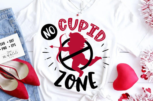No Cupid zone svg,  Anti Valentine's Day SVG, Funny Valentine Shirt Svg, Love Svg