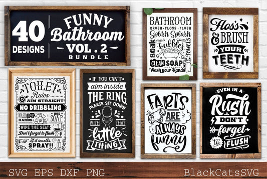 Funny Bathroom Bundle SVG 40 designs vol 2