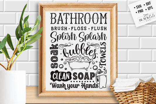 Bathroom subway art svg, Bathroom SVG, Bath SVG, Rules SVG, Farmhouse Svg, Rustic Sign Svg, Country Svg, Vinyl Designs