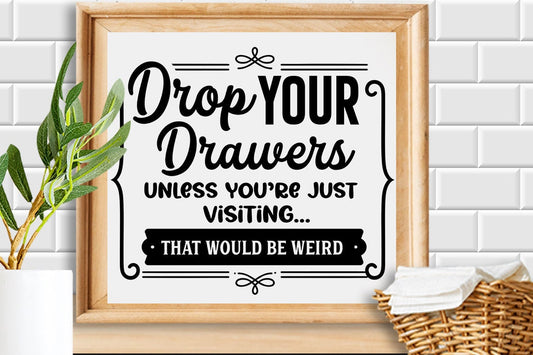 Drop your drawers unless you're just visiting svg, laundry room svg, laundry svg,  laundry poster svg, bathroom svg, vintage poster svg,