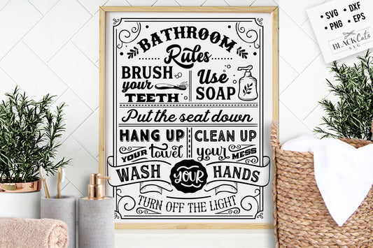 Bathroom rules svg, Bathroom SVG, Bath SVG, Rules SVG, Farmhouse Svg, Rustic Sign Svg, Country Svg, Vinyl Designs