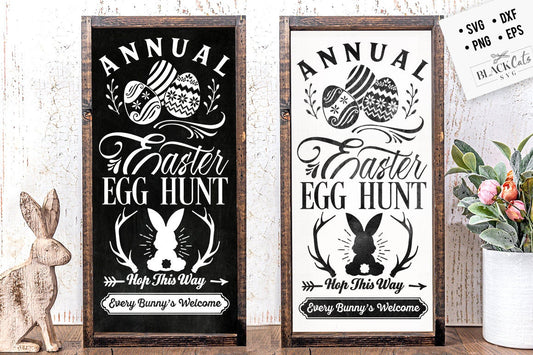 Annual Easter egg hunt porch sign svg, Cottontail SVG, Easter SVG,  Cottontail Farms SVG, Easter Bunny svg, Vintage Easter svg