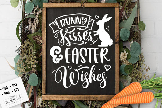Bunny kisses and Easter wishes svg, Cottontail SVG, Easter SVG,  Cottontail Farms SVG, Easter Bunny svg, Vintage Easter svg
