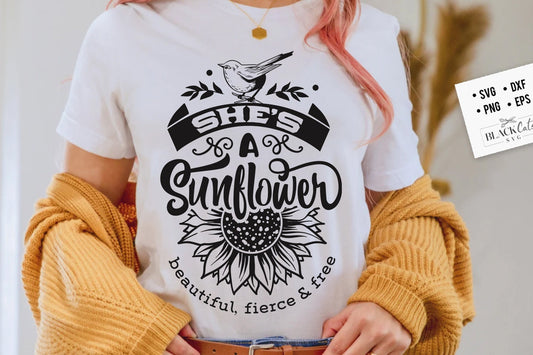 She's a sunflower svg, Sunflower svg, sunflower quotes svg, sunshine svg, Funny sunflower quotes svg, kindness svg