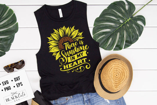 There is sunshine in my heart svg, Sunflower svg, sunflower quotes svg, sunshine svg, Funny sunflower quotes svg, kindness svg