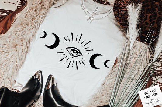 Moon phases SVG, Magic illustration svg, Witchcraft svg, Boho svg, Boho illustration svg, Magic Illustration svg, Witchy vibes svg