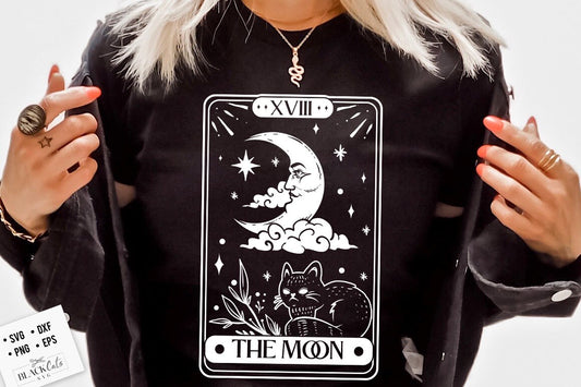 Tarot card moon SVG, Tarot svg, Tarot cards svg,Magic illustration svg, Witchcraft svg, Boho svg, Boho illustration svg, Magic Illustration