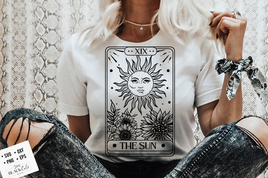 Tarot card sun SVG, Tarot svg, Tarot cards svg,Magic illustration svg, Witchcraft svg, Boho svg, Boho illustration svg, Magic Illustration