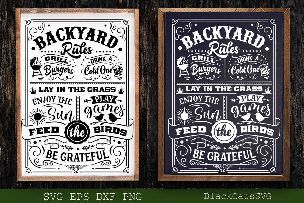Backyard rules svg, Welcome to backyard svg, Outdoors poster svg, Campsite poster svg, Camping poster svg, Outdoor Rules,