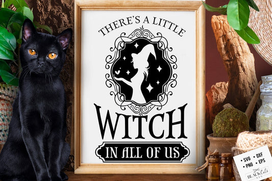 There's a little witch in all of us SVG, Witch kitchen svg, Magic Kitchen svg, Kitchen vintage poster,  Witches Kitchen svg, Wicthcraft svg