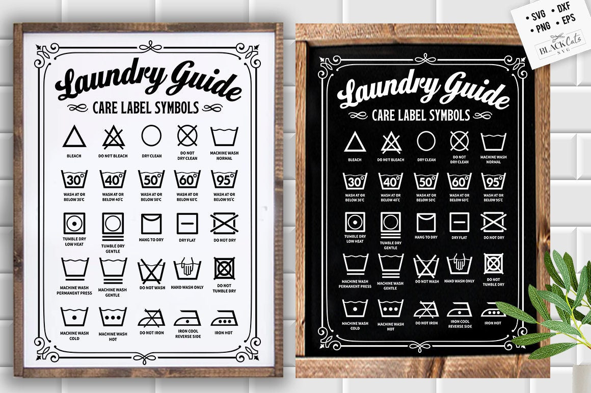 Laundry guide symbols svg,  laundry room svg, laundry svg,  laundry poster svg, bathroom svg, vintage poster svg,