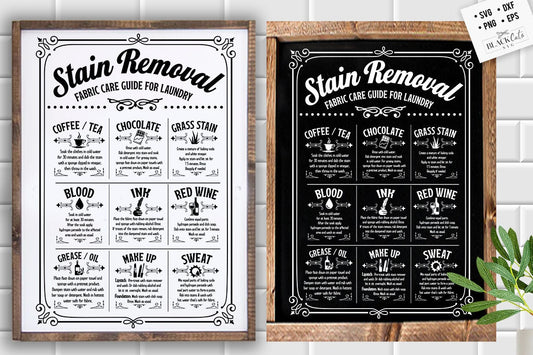 Stain removal guide svg,  laundry room svg, laundry svg,  laundry poster svg, bathroom svg, vintage poster svg,
