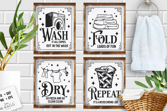 Wash dry fold repeat posters svg,  laundry room svg, laundry svg,  laundry poster svg, bathroom svg, vintage poster svg,
