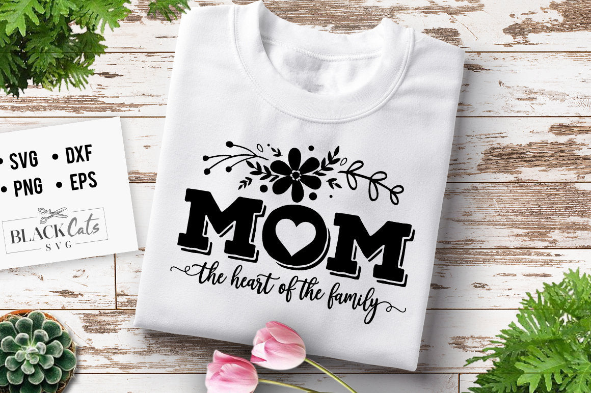 Mom the heart of the family SVG, Mom Life Svg, Mom svg, Mothers Day svg, Mama svg