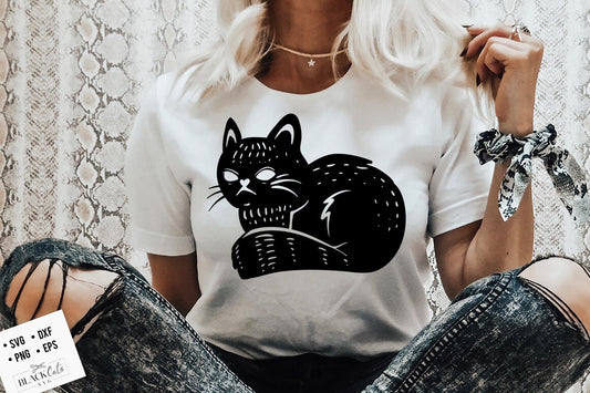 Black cat SVG, Magic illustration svg, Witchcraft svg, Boho svg, Boho illustration svg, Magic Illustration svg, Witchy vibes svg