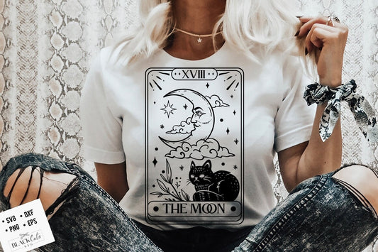 Tarot card moon SVG, Tarot svg, Tarot cards svg,Magic illustration svg, Witchcraft svg, Boho svg, Boho illustration svg, Magic Illustration