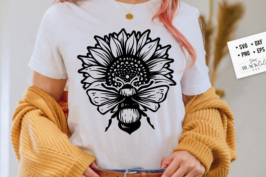 Sunflower and bee svg, Sunflower svg, Boho flower svg, Flower quotes svg, sunshine svg, kindness svg