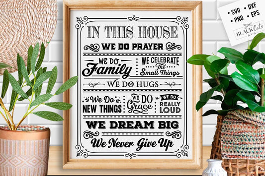 In this house SVG, House rules poster svg, Welcome to our house svg, House rules svg,  In this house poster svg, In this Family svg,