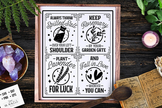 Always throw spilled salt SVG, Witch kitchen svg, Magic Kitchen svg, Kitchen vintage poster svg, Witches Kitchen svg, Wicthcraft svg