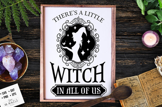 There's a little witch in all of us SVG, Witch kitchen svg, Magic Kitchen svg, Kitchen vintage poster,  Witches Kitchen svg, Wicthcraft svg