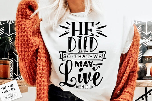 He died so that we may live svg, Religious Easter SVG, Christian Easter SVG, He is Risen, Christian Shirt Svg, Jesus Easter Svg