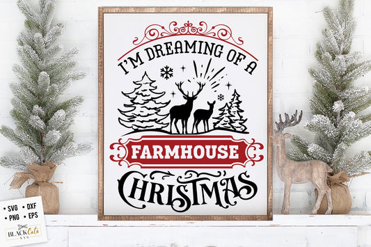 I'm dreaming of a farmhouse Christmas svg, Farmhouse Christmas svg, Farmhouse Poster Christmas svg, Vintage Christmas svg,  farmhouse