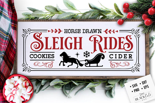 Old fashioned sleigh rides svg, Vintage sleigh rides svg, Farmhouse Christmas svg, sleigh rides svg, Vintage Christmas