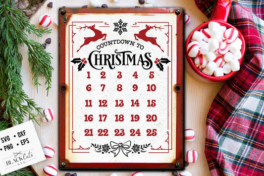 Christmas countdown svg, Days untill Christmas svg, Farmhouse Christmas svg,  Vintage Christmas svg