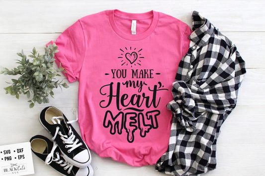 You Make my Heart Melt SVG, Valentine's Day SVG, Valentine Shirt Svg, Love Svg