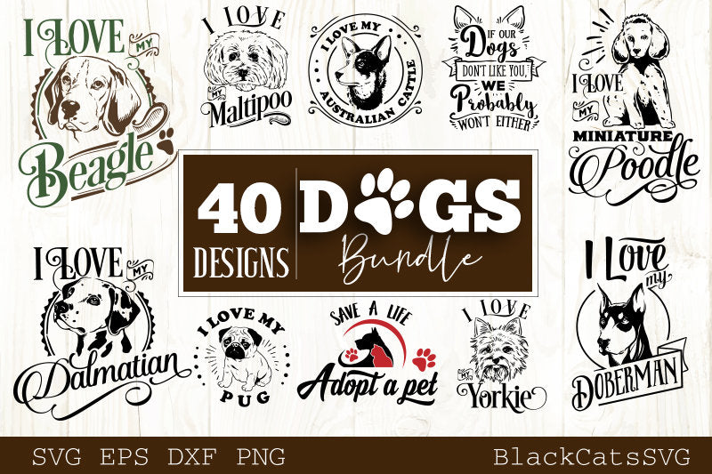 Dogs SVG bundle 40 designs