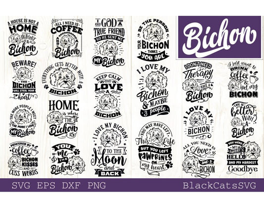 Bichon Bundle SVG 20 designs, Bichon dog svg, I love my Bichon svg, Bichon dog svg, Bichon lover bundle svg, Dog bundle svg