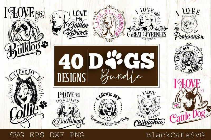 Dogs SVG bundle 40 designs