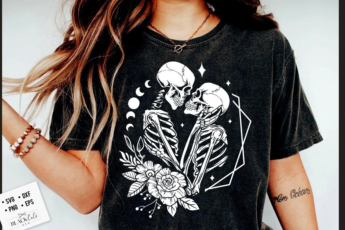 The Lovers SVG, The Lovers, Skeleton lovers svg, Valentine skeletons svg, Skeleton love svg, Skeleton floral svg