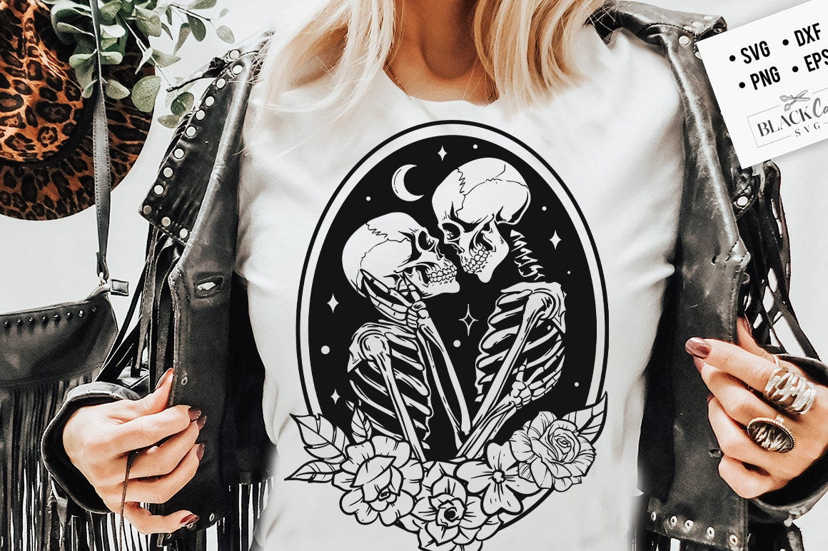 The Lovers SVG, The Lovers floral frame  svg, Skeleton lovers svg, Valentine skeletons svg, floral skeleton svg